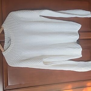 Lucky Brand Cable Knit Preppy Sweater Long Sleeves Crewneck SZ M